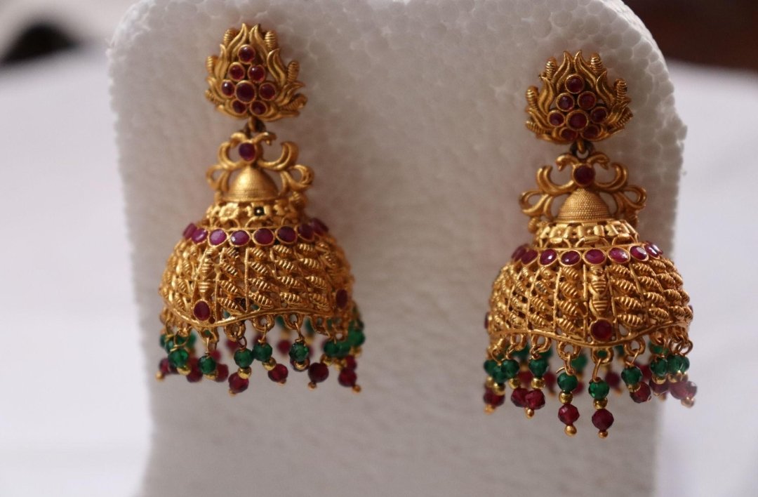 Classic Temple Jhumka Earrings